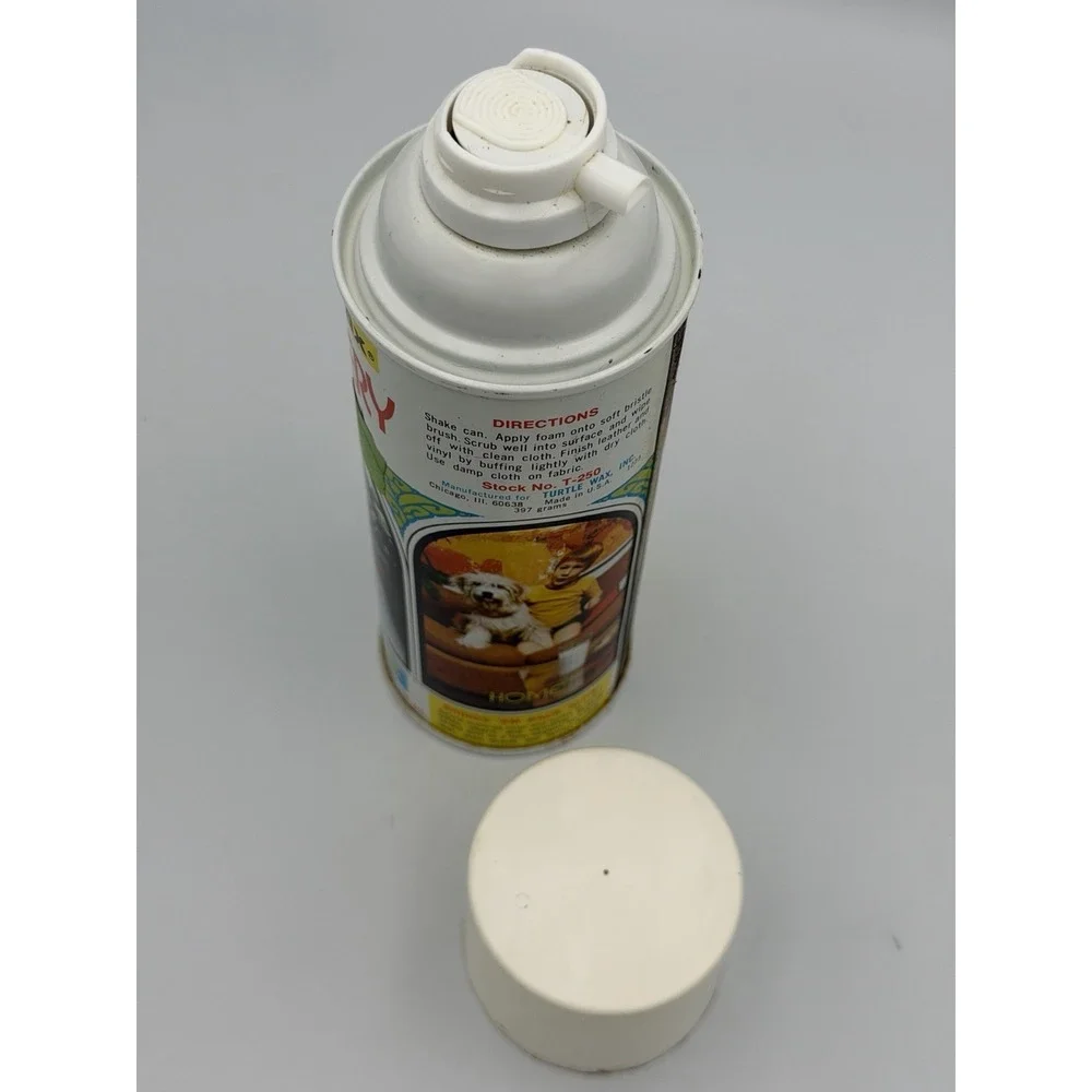 Vtg Turtle Wax Upholstery Cleaner T-250 1970s Auto Garage Can Approx 60% Full